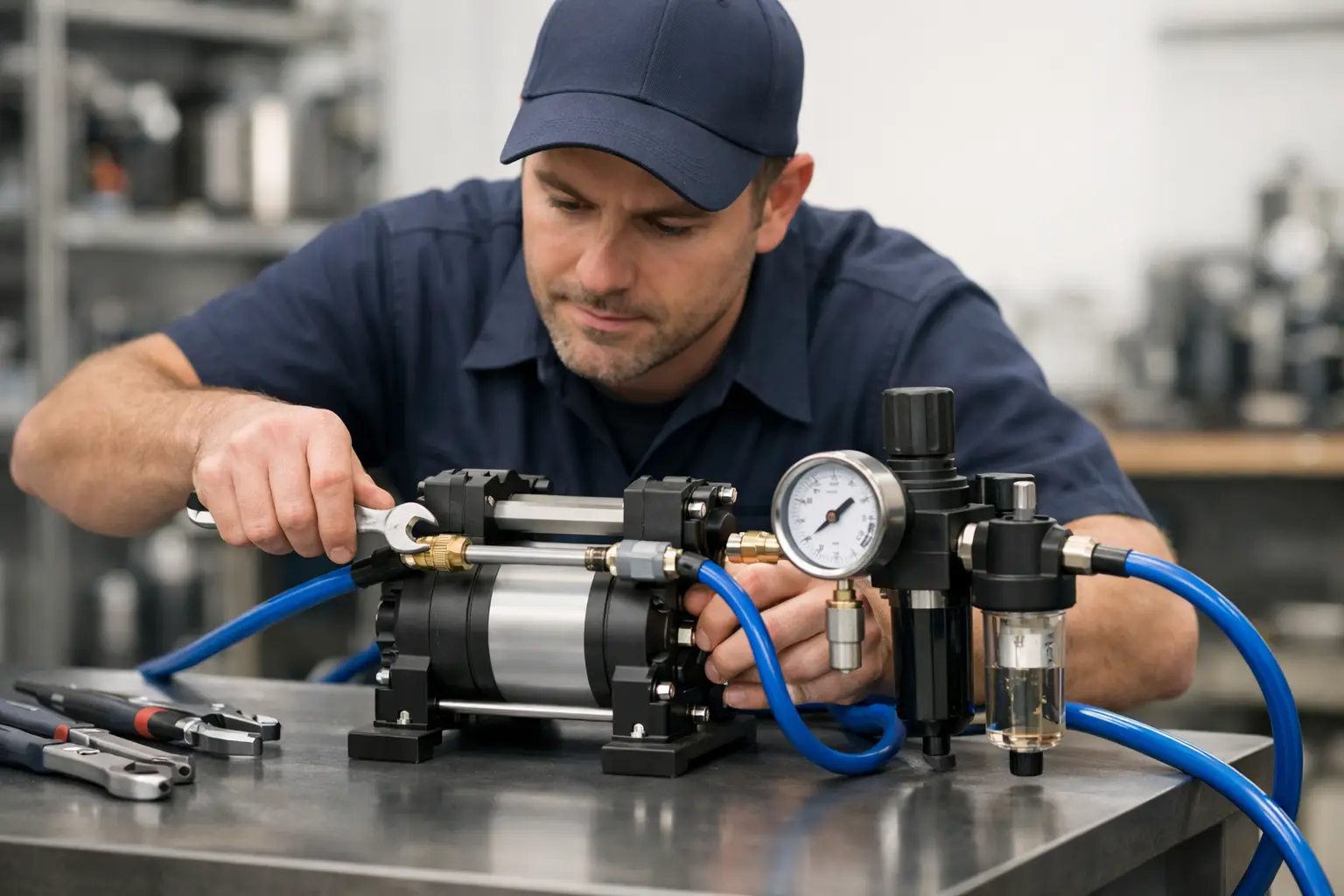 Como instalar bomba pneumática corretamente