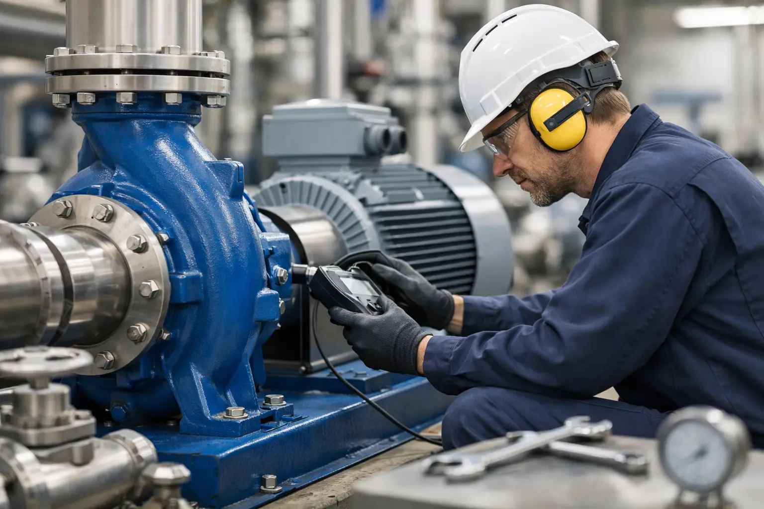 Manutenção preventiva em bombas industriais