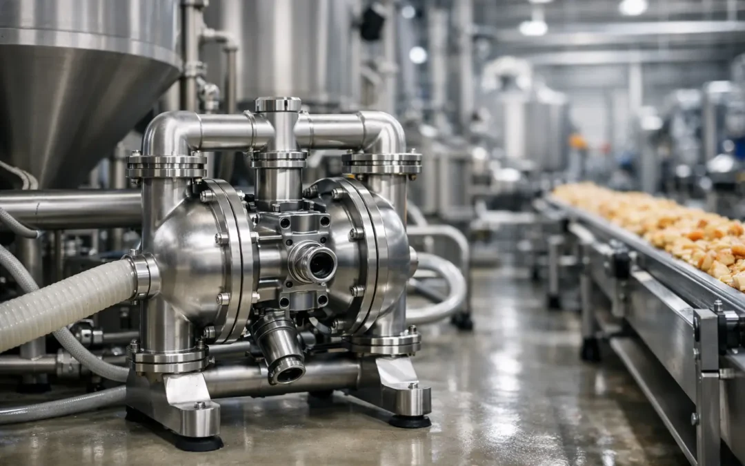 Guia de bomba pneumática alimentícia industrial