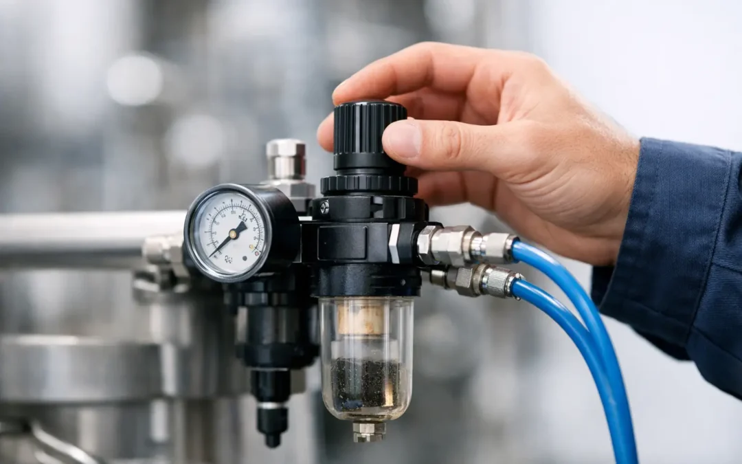 Como ajustar regulador pneumático com segurança